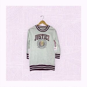 New With Tags Justice Sweatshirt Dress Girls Size 10